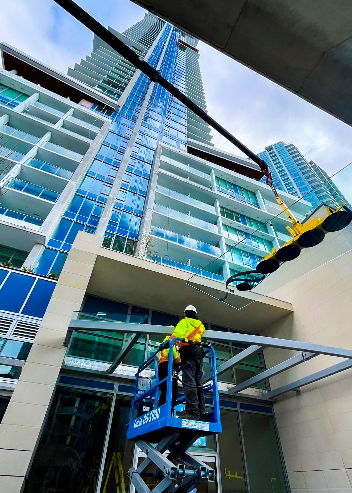 Commercial glass installation