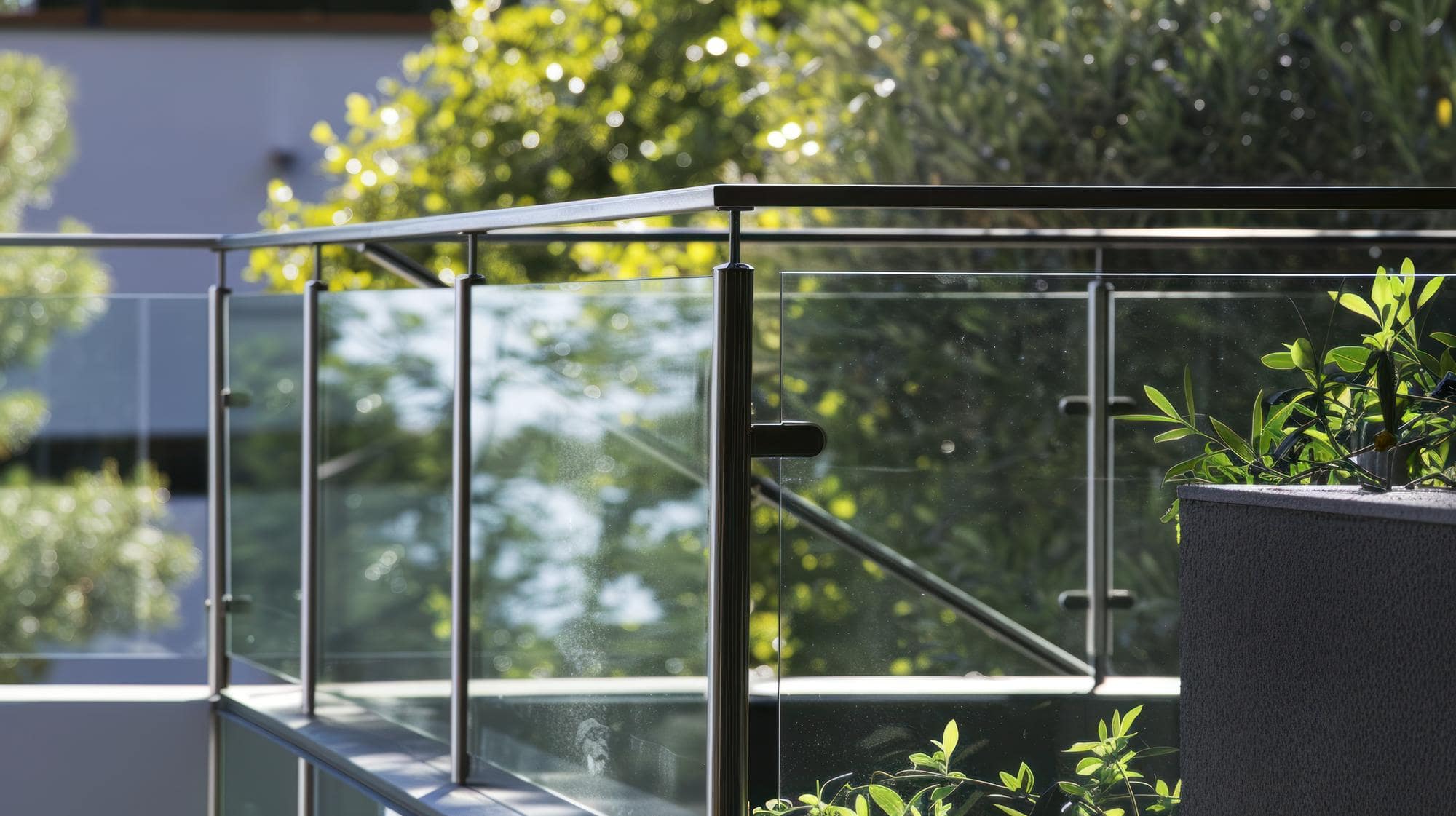 Aluminum-Framed Glass Railings installation